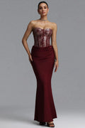 Wren Strapless Sequin Corset Maxi Dress