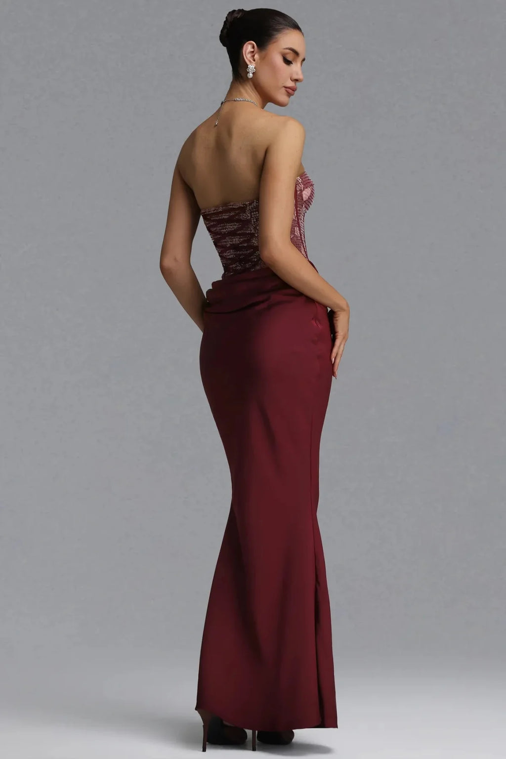 Wren Strapless Sequin Corset Maxi Dress