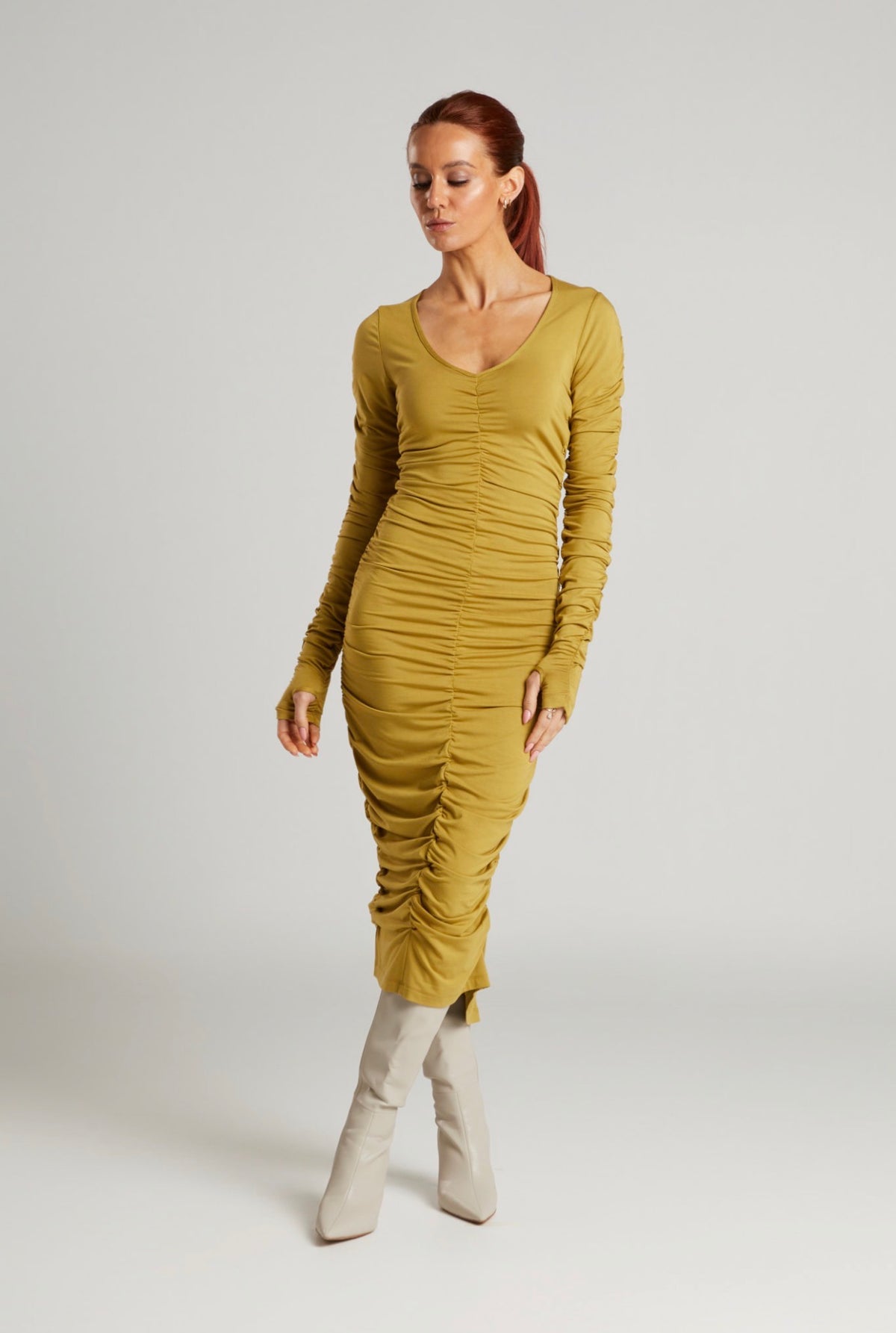Viva Scoop Ruched Dress