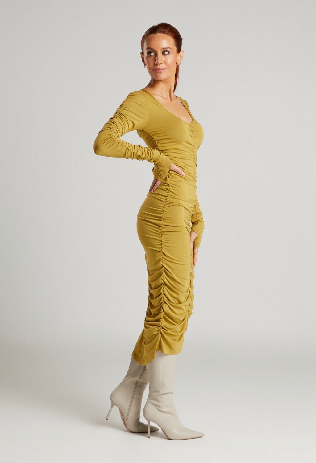 Viva Scoop Ruched Dress