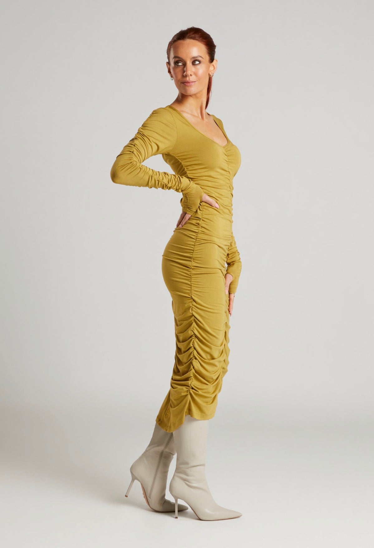 Viva Scoop Ruched Dress