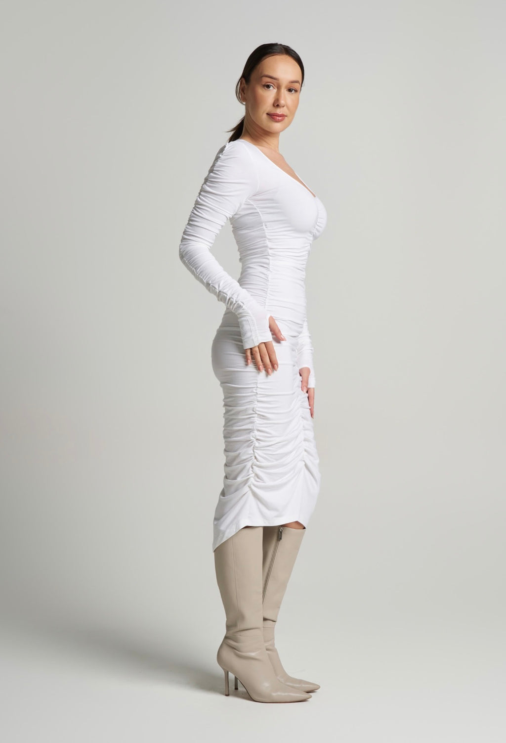 Viva Scoop Ruched Dress